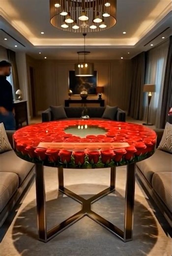 Red Rose Epoxy Table Flowers in Crystal Resin #shorts