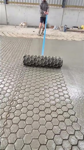 Concrete Stamping Process Using a Mold - Good tools and machinery make work easy