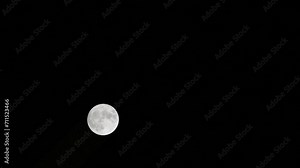 Moon Timelapse, Stock time lapse : Full moon rise in dark nature sky, night time. Full moon disk time lapse with moon light up in night dark black sky. High-quality free video footage or timelapse