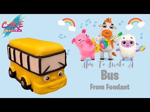 CAKE NATION - How To Make A Fondant Bus Cake Topper Tutorial