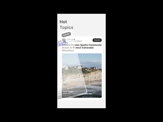 News App UI — Hot Topics Card & Editorial Layout