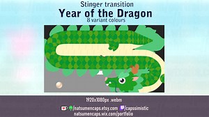 Year of the Dragon animated stream stinger transition - 8 colours by Natsumen.Caps