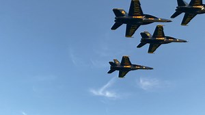 31K views · 498 reactions | Your US Navy Blue Angels returning to NAS Pensacola over the Pensacola Beach Pier from the Spirit of St Louis Airshow! | Blue Angels Practice Info | Facebook