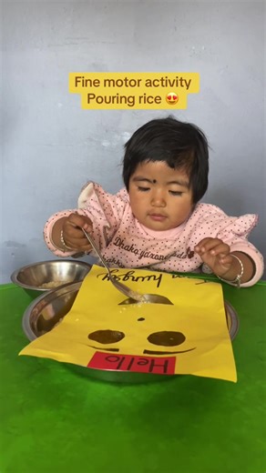 Our cute little toddler pouring rice ✨💗#student