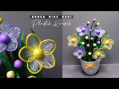 Cara membuat Bunga dari Kantong Plastik Kresek TANPA SETRIKA | Plastic Shopping bag flowers Craft