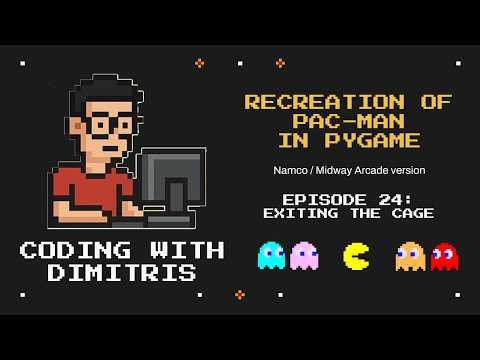24. Exiting the cage | Recreation of Pac-Man in Pygame (ASMR - No audio)