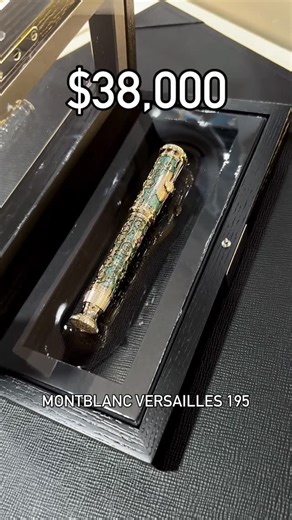 Samuel Naldi on Instagram: "This Limited Edition 195 fountain pen translates the grandeur of the Château de Versailles into a technically refined writing instrument. Its design draws directly from the royal gardens and the orangery, spaces conceived under Louis XIV to embody absolute geometric order and controlled botanical beauty. The pen features an 18k gold skeleton overlay, precisely engraved and laid over green aventurine, creating depth and visual structure rather than surface ornamentatio