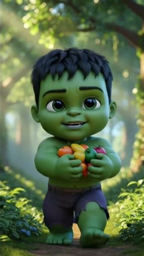 baby Hulk and maa #hulk #cartoon #animated