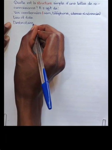 Voici la simple structure d'une lettre de reconnaissance.