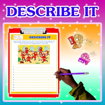 DESCRIBE IT | Picture Writing Worksheets | Sentence Practice | ESL |ABA |  SET 5