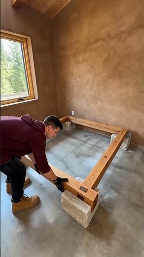 Built This Stone & Wood Bed Frame From Scratch