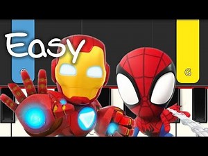 Marvel's Spidey and Iron Man Avengers Team-Up! - EASY PIANO TUTORIAL