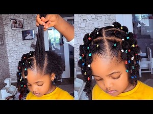 SIMPLE KIDS HAIRSTYLES || RUBBER BAND HAIRSTYLE FOR BLACK GIRLS