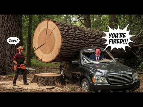 Dangerous Fastest Idiots Cutting Tree Fails Skill
