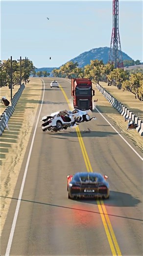 Realistic Highway Car Crashes #125