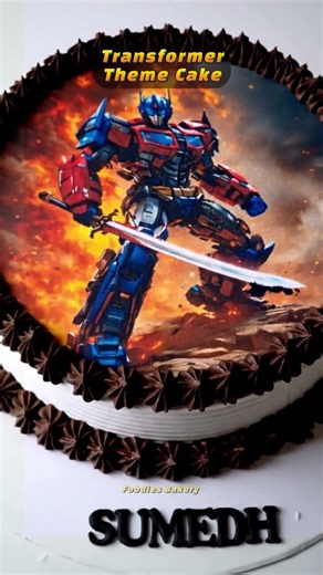 How to Make a Transformers Theme Cake | Optimus Prime Edible Image Cake Tutorial #cake #cakedesign