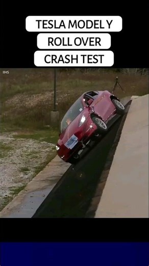 Tesla model Y roll over crash test