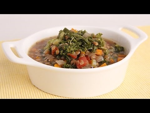 Crock Pot Lentil & Kale Soup Recipe - Laura Vitale - Laura in the Kitchen Episode 976