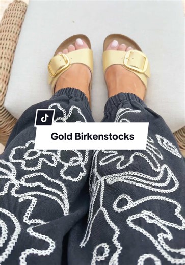Chic Gold Birkenstocks for Spring and Summer