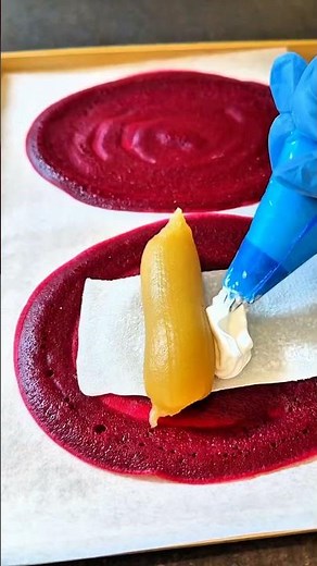 Layers of bright red dough beautifully cover the sweet potato bread. #cooking #food #cake #lifehacks