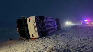 BUS CRASH UPDATE - Officials now say about 30-35 people were on a bus that rolled off the road near Tremonton this morning. More than 20 passengers were taken to the hospital, with at least 3 people suffering serious to critical injuries. https://bit.ly/3BsopH5 | FOX 13 News