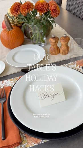 28K views · 411 reactions | Our Table’s Holiday Hacks 李 How to properly set your Thanksgiving table! ️ From plate placement to utensil order, here’s your step-by-step guide to creating a beautiful, functional, and traditionally correct holiday tablescape. Save this for Thanksgiving day! | Our Table’s Company | Facebook