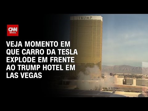 Veja momento em que carro da Tesla explode em frente ao Trump Hotel em Las Vegas | CNN BRASIL