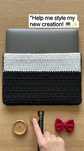 Help Me Finish This Minimalist Crochet Laptop Sleeve! 💻✨ #crochet #viral #handmade