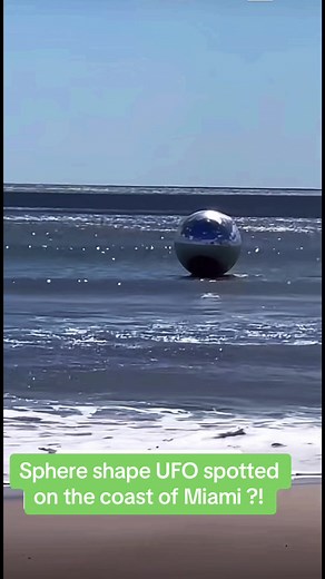 Sphere shape UFO spotted on the coast of Miami #aliens #lasvegasaliensighting2023 #aliensighting #lasvegas #ufo #ufosignting2023 #spaceship #ufocommunity #extrsterrestrials #ufolanding #sun #ocean #sea #miami #florida #miamibeach #uap #uso #ufotiktok #uaptiktok