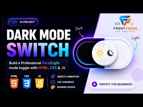 Creating a professional dark mode button | HTML CSS JavaScript