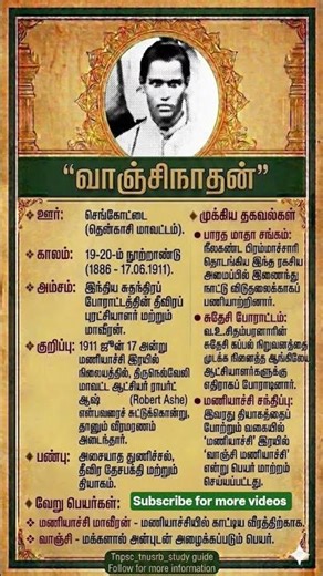 வாஞ்சிநாதன் | History of Vanjinathan #shorts