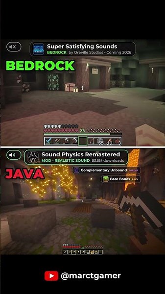 Bedrock Satisfying Sounds vs Java Sound Physics 🔊 Which Sounds Better? #shorts
