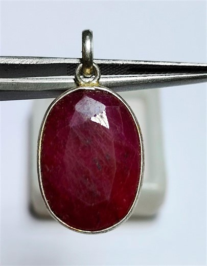 Natural Red Ruby Pendant Oval Cut Gemstone African Origin