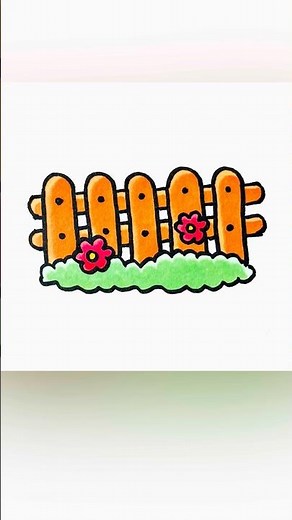 How to draw a garden fence | step by step easy drawing for kids #artforkids #diy #creative #simple