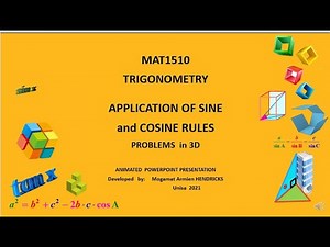 MAT1510 Unisa Trigonometry Applications of Sine & Cosine rules video