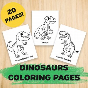 20 Printable Dinosaurs Coloring Pages for Kids, Cute Adorable Dino Coloring Book, Coloring Page Preschool Kindergarten Homeschool Printables - Etsy UK