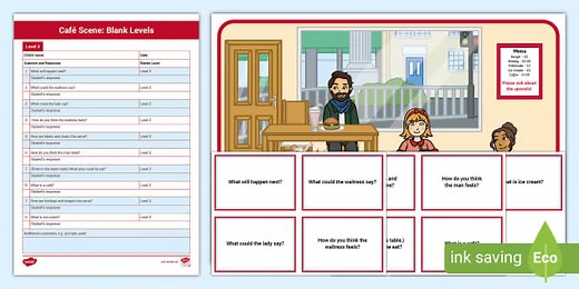 Cafe Scene Blanks Level 3 Questions