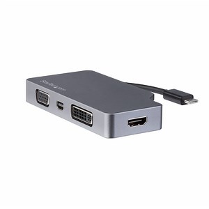 StarTech USB C Multiport Video Adapter HDMI/VGA/mDP or DVI - Space Gray