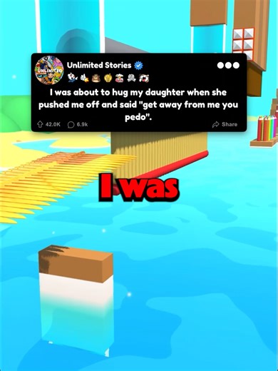 I was about to hug my daughter when she pushed me off and said