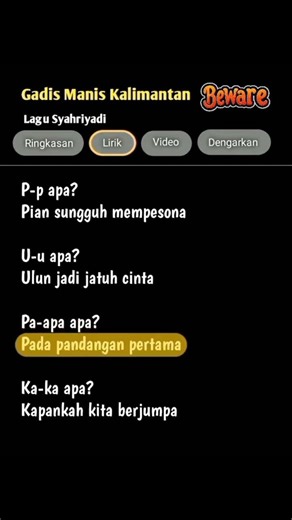 lirik gadis manis kalimantan. PE PE APA #gadismaniskalimantan #liriklagu