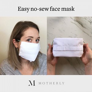 Make this easy no-sew face mask, using what you already have at home. 😷 Find more DIY mask options here: https://trib.al/XxSzzfn Please note: Cloth face coverings are not surgical or N95 masks by any stretch, but in an effort to reserve them for health care workers and other first responders, it's a great idea to create your own. | Motherly