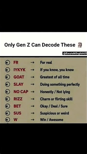 Only Gen Z understands these slang words! 😎🔥 #spokenenglish #dailyenglish #englishgrammar #shorts