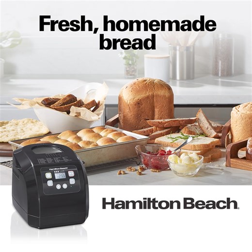 t’s easy to make homemade bread without having to roll up your sleeves to mix and knead. Just add ingredients, select a cycle and press start. | Hamilton Beach