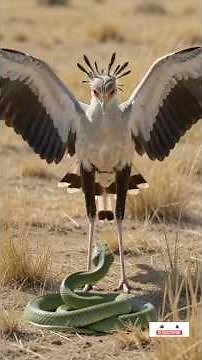 Secretary Bird Hunting: Africa’s Ultimate Snake Killer #SecretaryBird #SnakeHunter