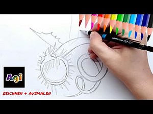 Wie zeichnet man einen einfachen Drachen? ❄️ Malen mit Agi ❄️ Schritt für Schritt - Tutorial