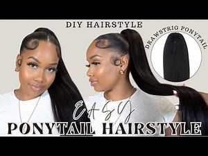 Easy Drawstring Ponytail Hairstyle || Ft. Curls Queen