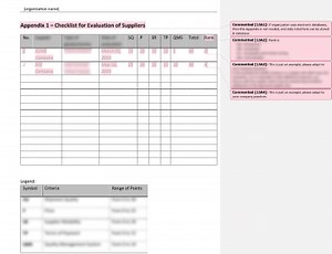 Checklist for Evaluation of Suppliers [ISO 13485 templates]