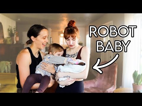 raising ANOTHER robot baby for 24 hours (preparing for baby #2)