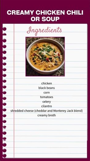 Creamy Chicken Chili or Soup