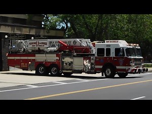 New Rochelle Fire Department Tower Ladder 11 and Car 2302 Responding